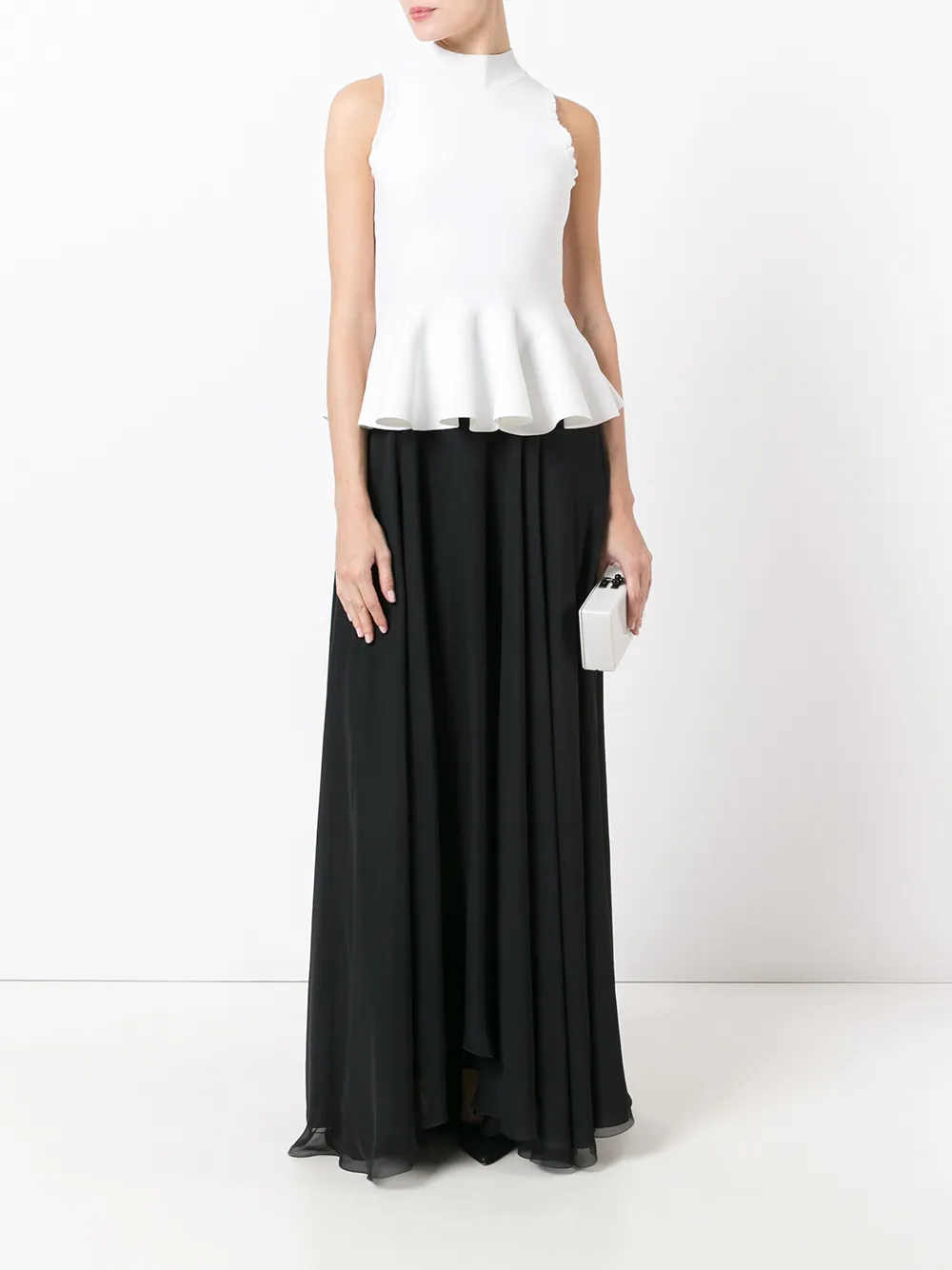 Lanvin Pleated Draped Skirt in Black, view 2