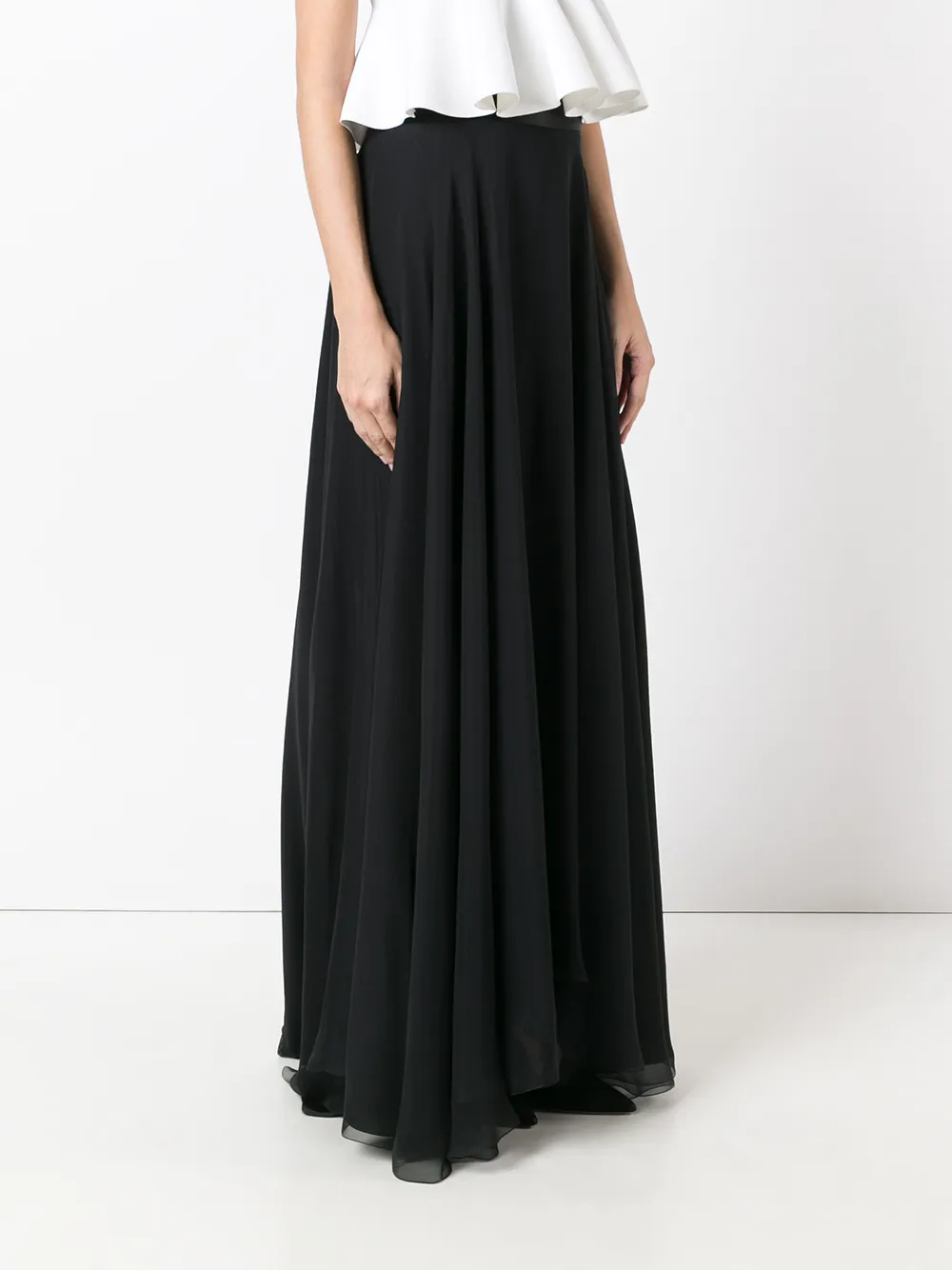 Lanvin Pleated Draped Skirt in Black, view 3