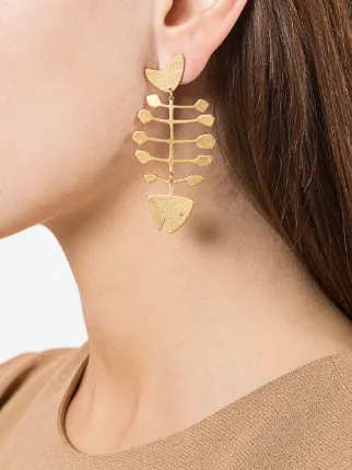 Tory Burch Fishbone Earrings Farfetch Tory Burch Fishbone Earrings
