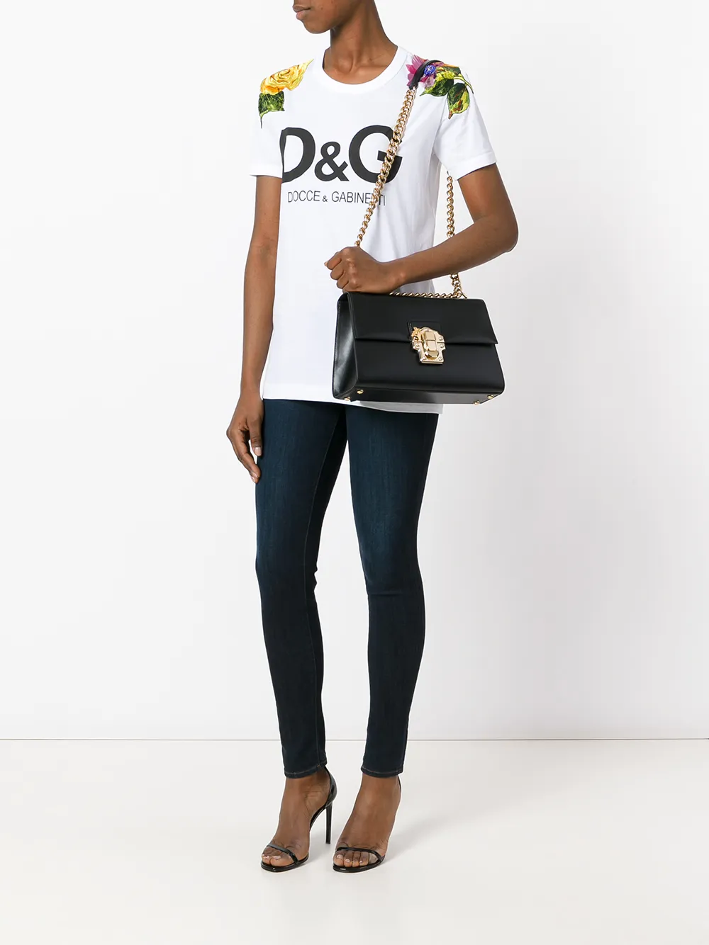 фото Dolce & gabbana сумка на плечо с золотистым замком