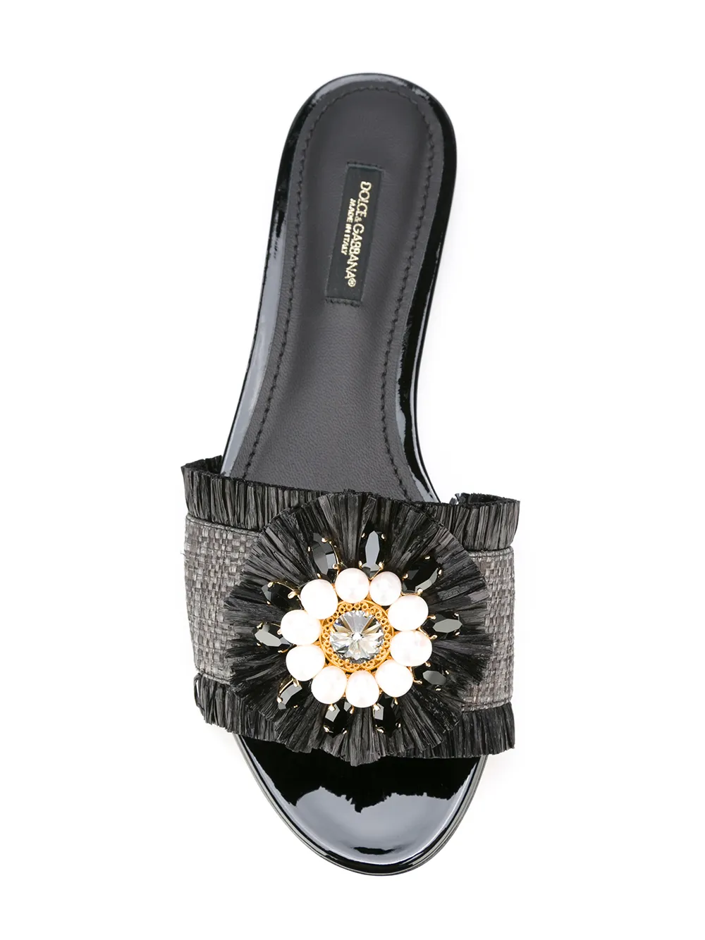 Dolce & Gabbana versierde sandalen Zwart