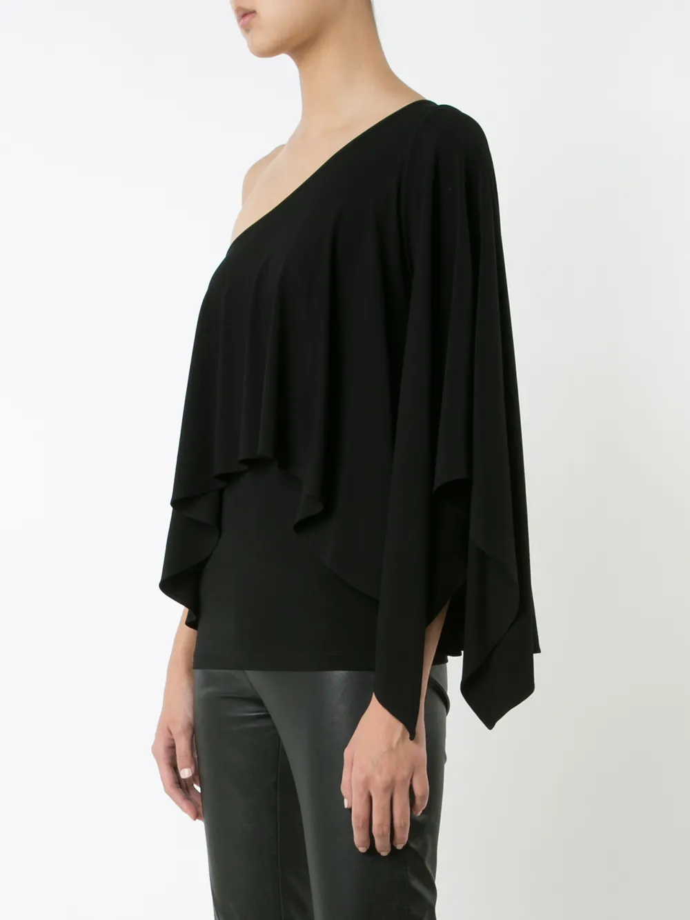 Plein Sud asymmetric ruffle blouse Zwart