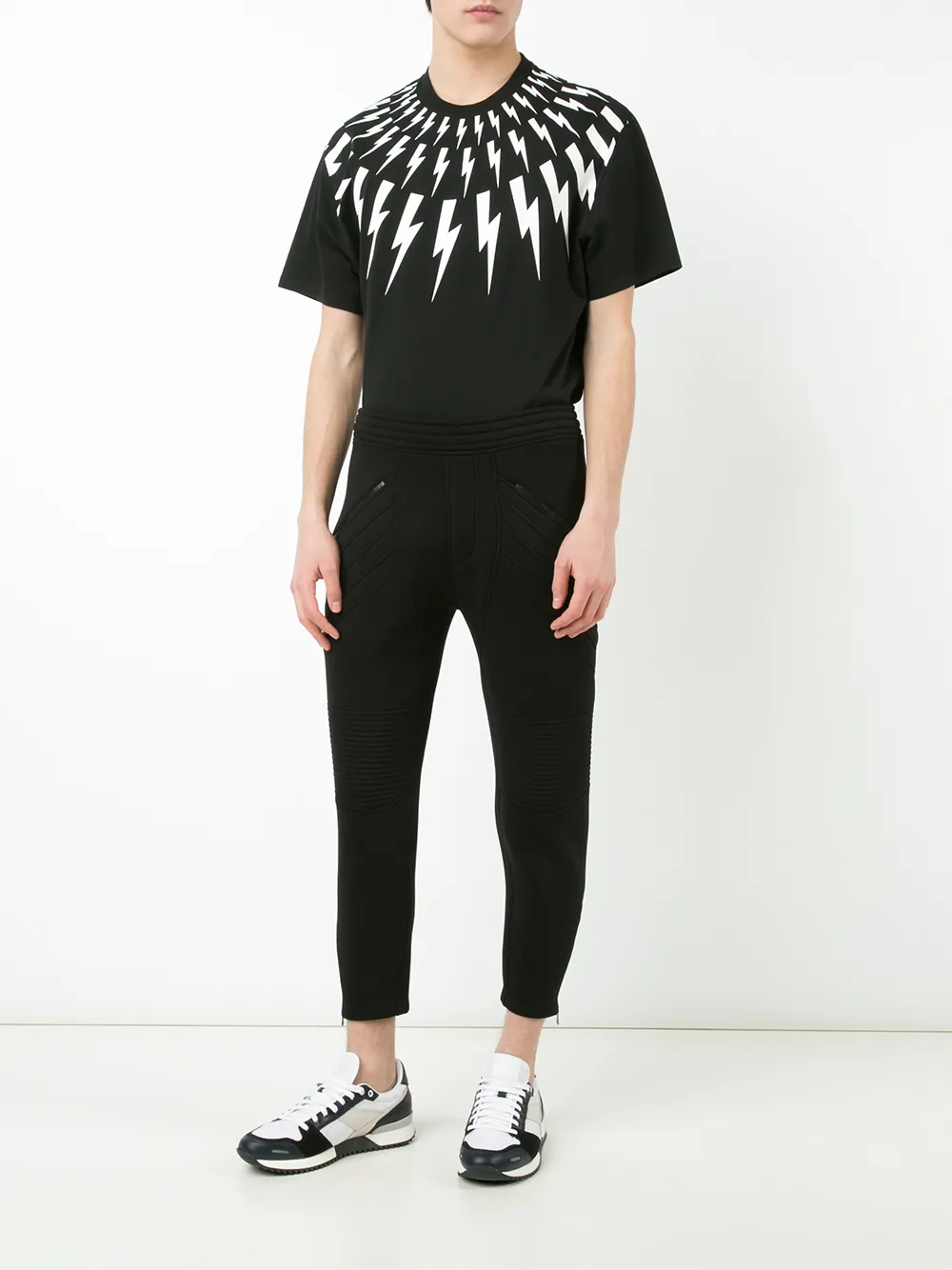 Neil Barrett cropped broek - Zwart