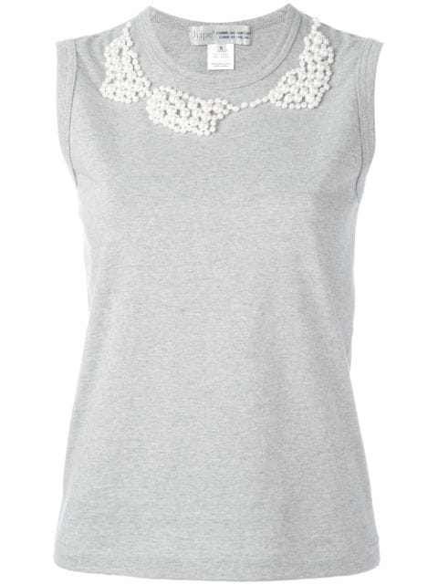 COMME DES GARÇONS COMME DES GARÇONS COMME DES GARÇONS COMME DES GARÇONS PEARLED TRIM TOP - GREY,S20T00311931484