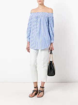 Blouse Ralph Épaules Polo Lauren À Farfetch Rayée Dénudées CBroexdW