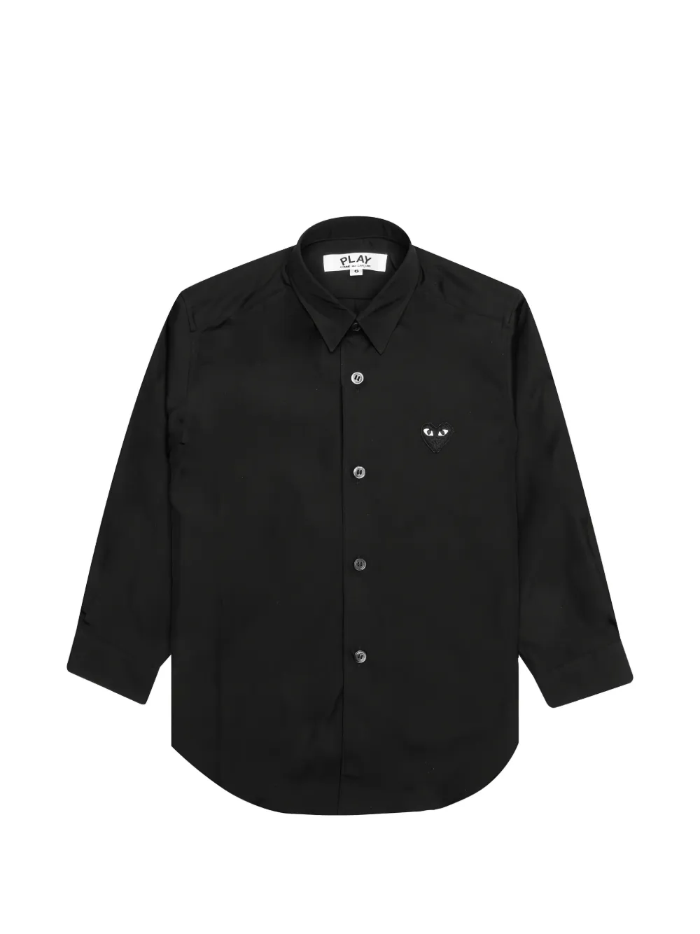 Comme Des Garçons Play Kids Hemd mit Herz-Patch - Schwarz