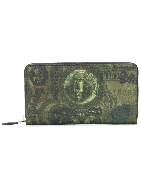 Givenchy dollar print zipped wallet