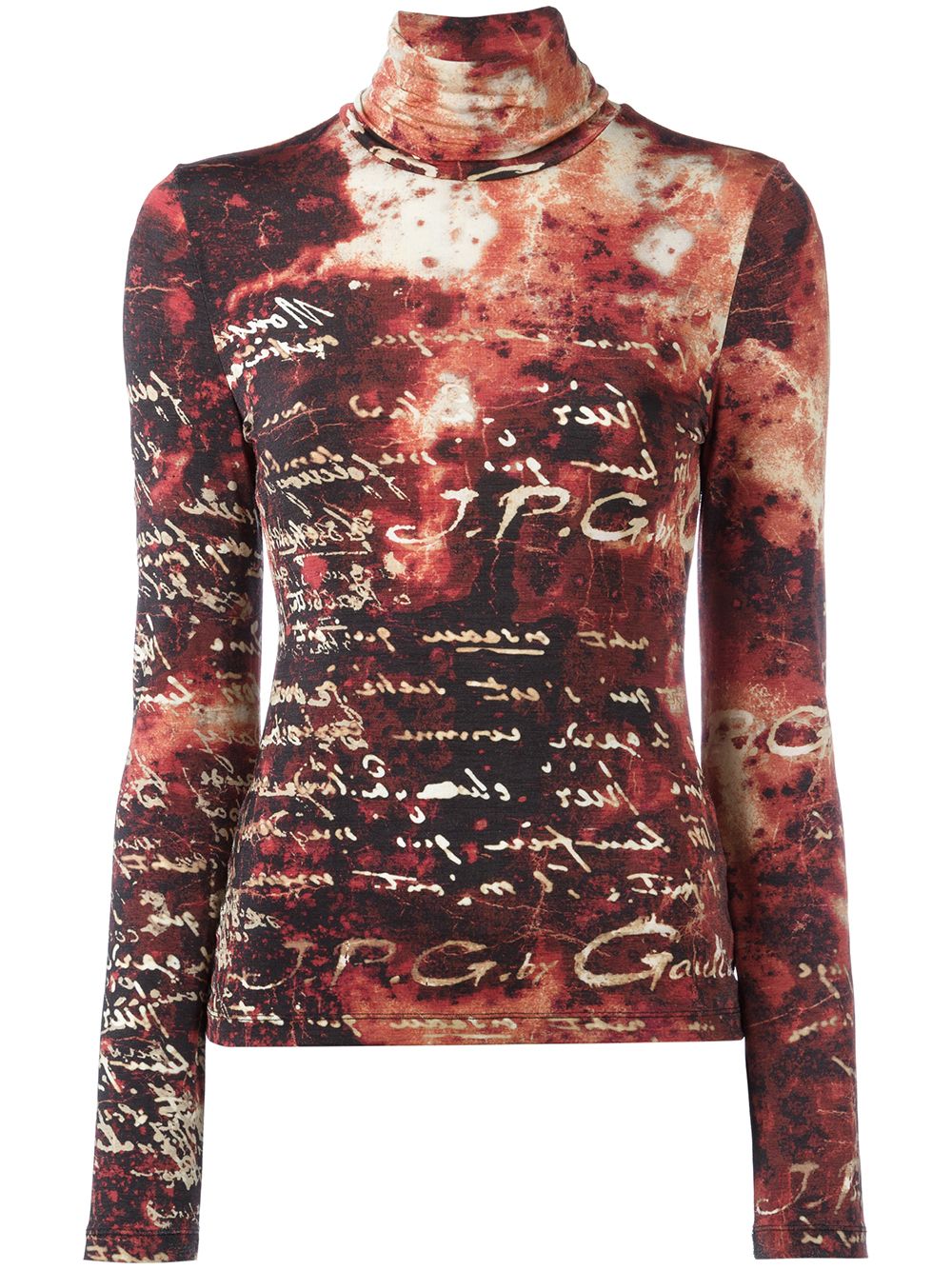 roll neck script sweater