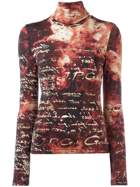 Jean Paul Gaultier Pre-Owned roll neck script sweater