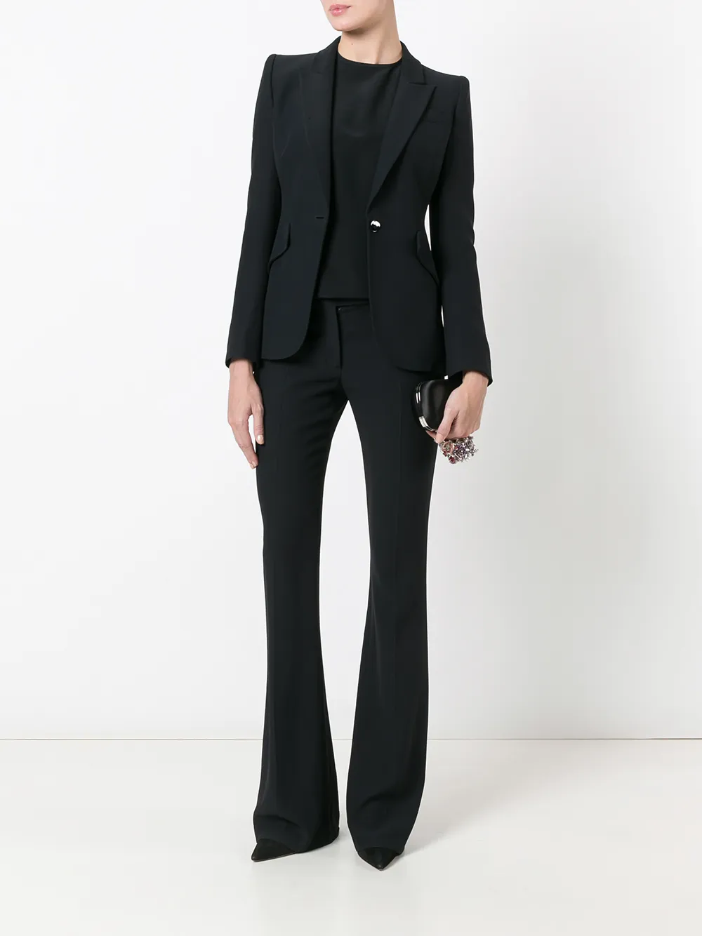 Alexander McQueen Knuckle flower clutch - Zwart