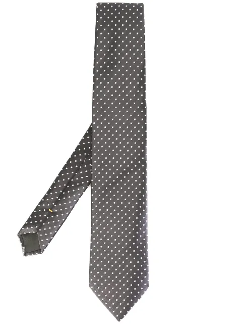 Canali polka-dot print silk tie