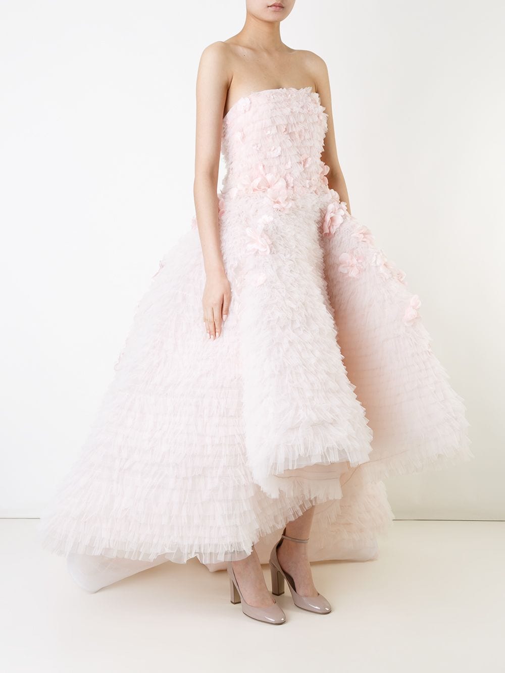 Mikael D. Ruffled Tulle High-low Gown - Farfetch