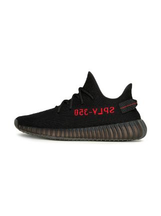 yeezys 350 black and red