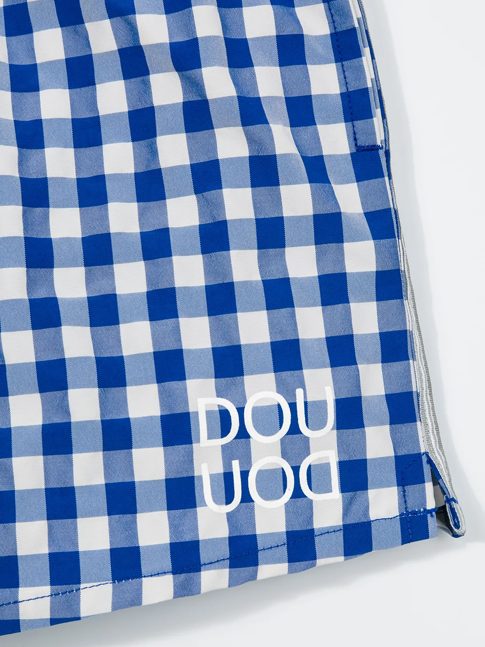Douuod Kids checked swim shorts Blauw