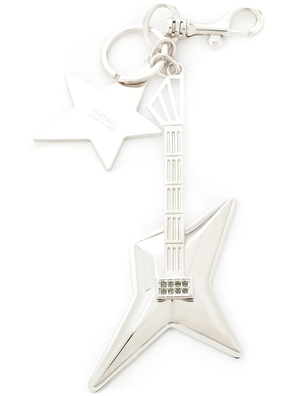 Versace Guitar Star Keyring In Metallic