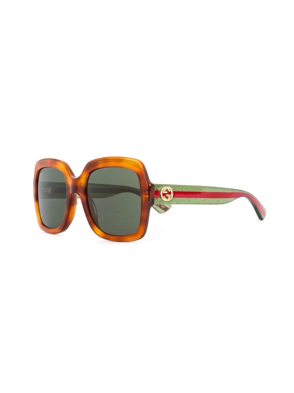 Gucci Eyewear oversized vierkante zonnebril Bruin
