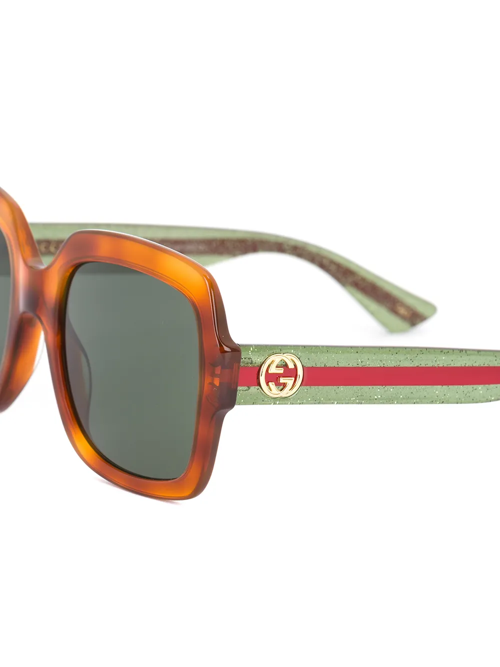 Gucci Eyewear oversized vierkante zonnebril Bruin