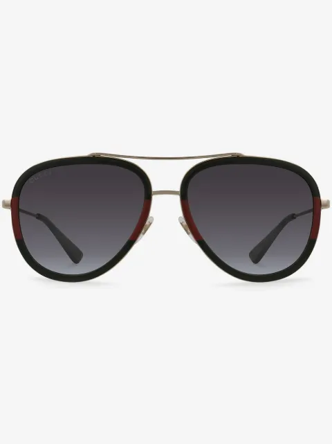 Gucci Eyewear Web-stripe pilot-frame sunglasses