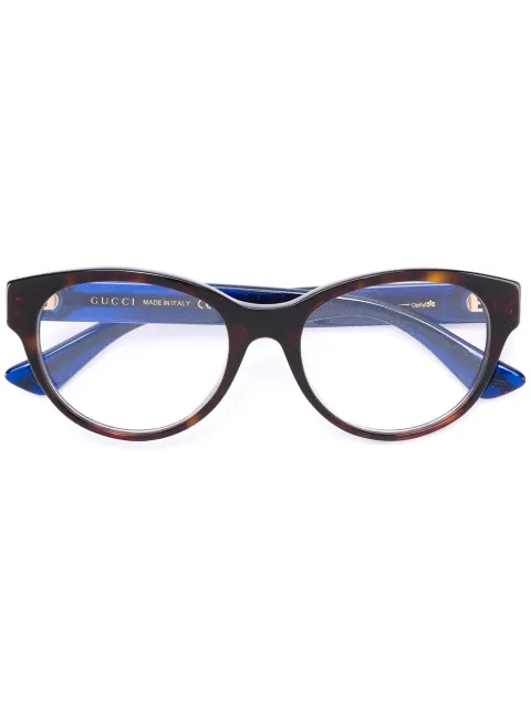 GUCCI INTERLOCKING GG OVAL-FRAME GLASSES