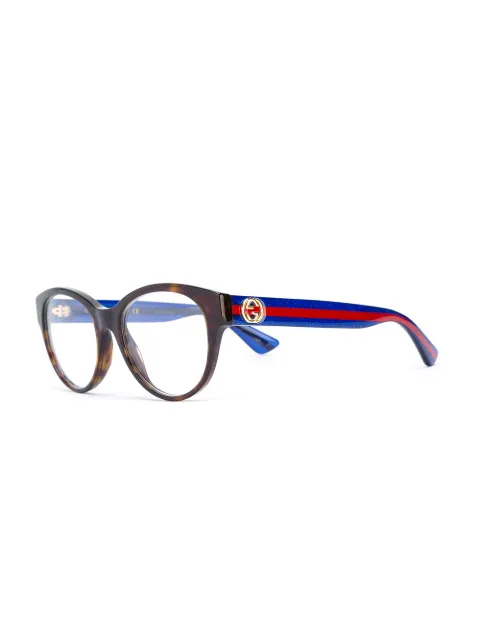 GUCCI INTERLOCKING GG OVAL-FRAME GLASSES