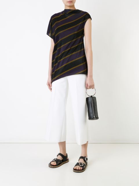 08sircus Striped Asymmetric Blouse Farfetch