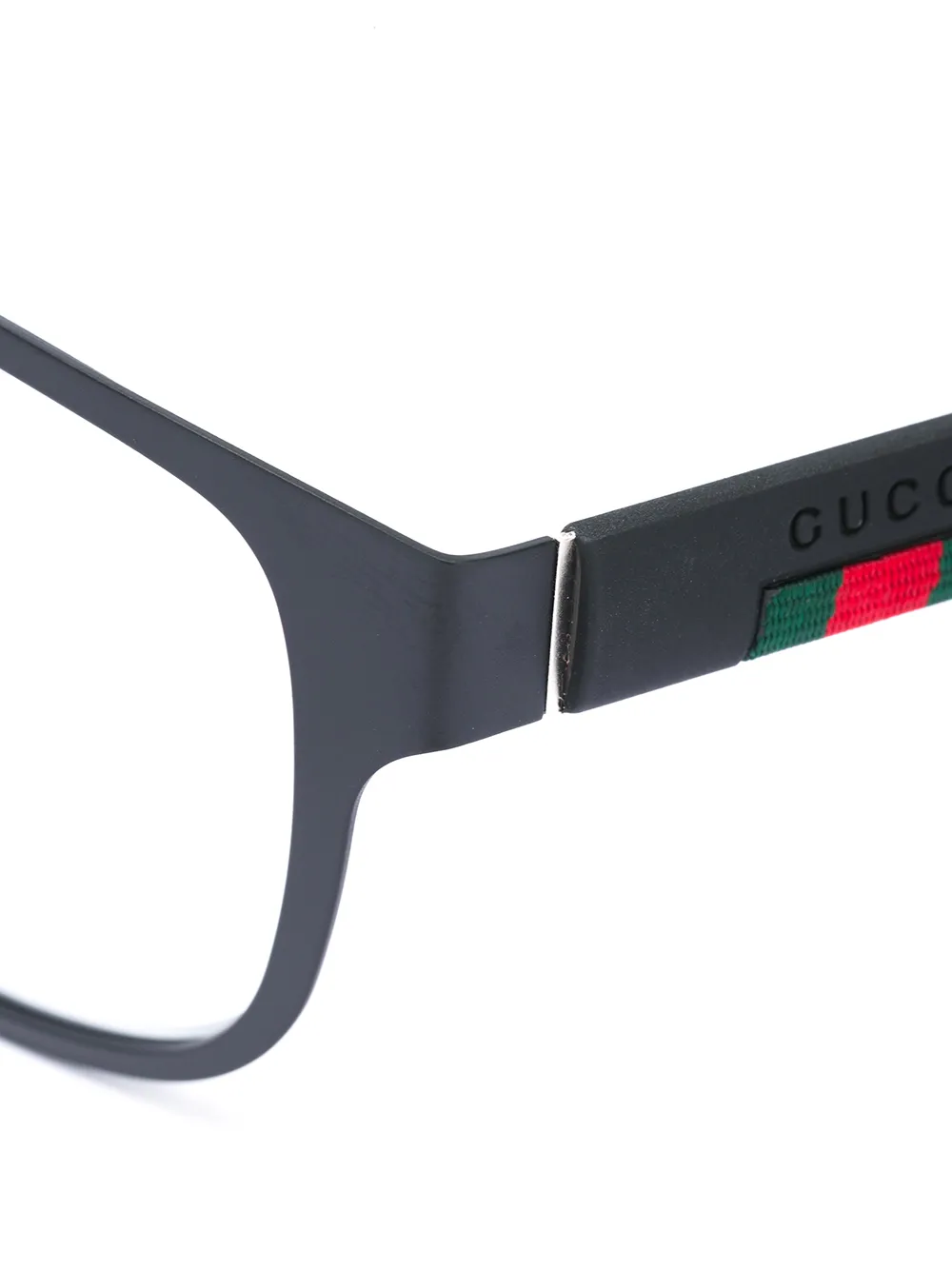 Gucci Eyewear striped detail glasses Zwart