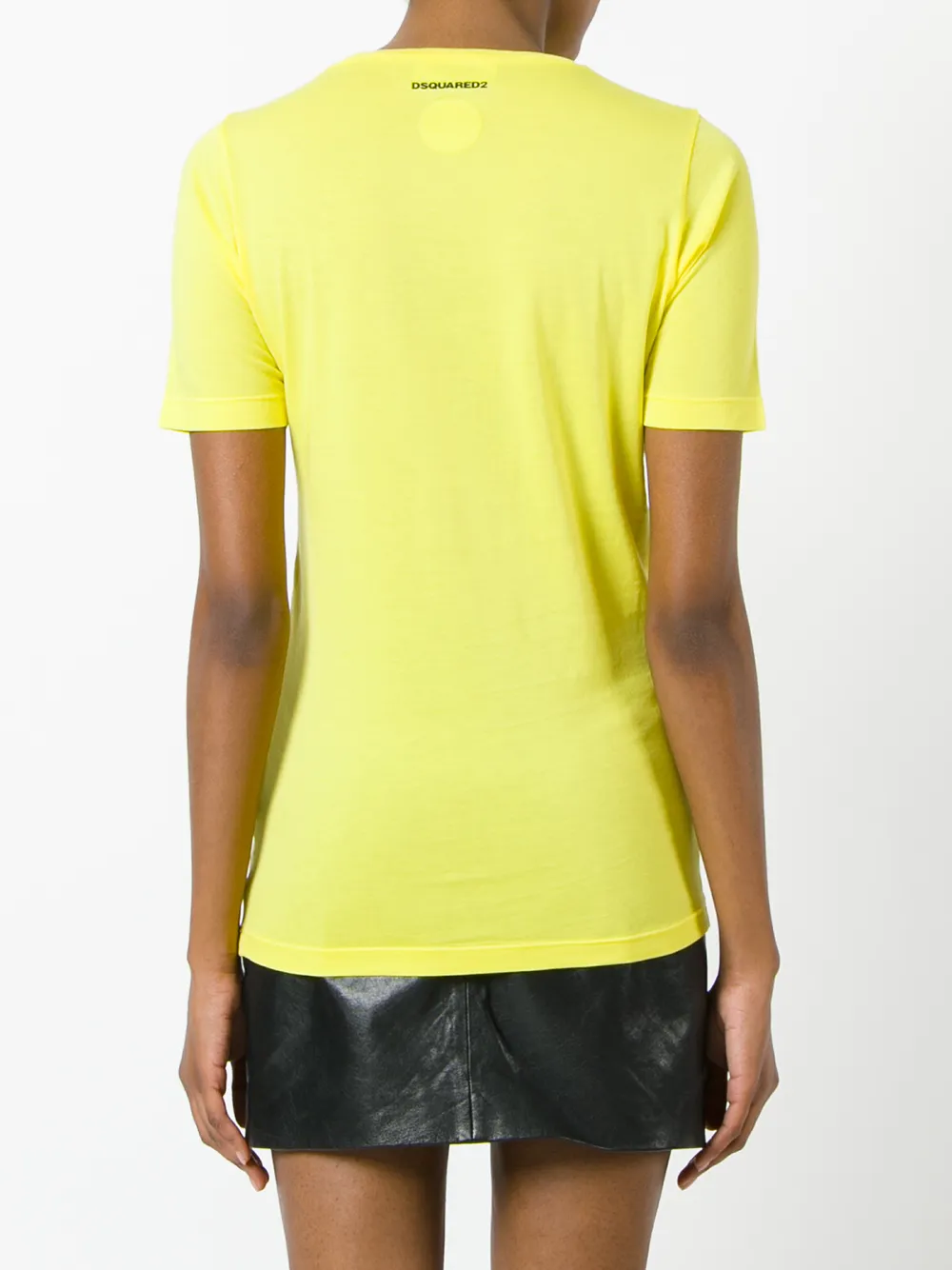 DSQUARED2 long tattoo graphic T-shirt Geel