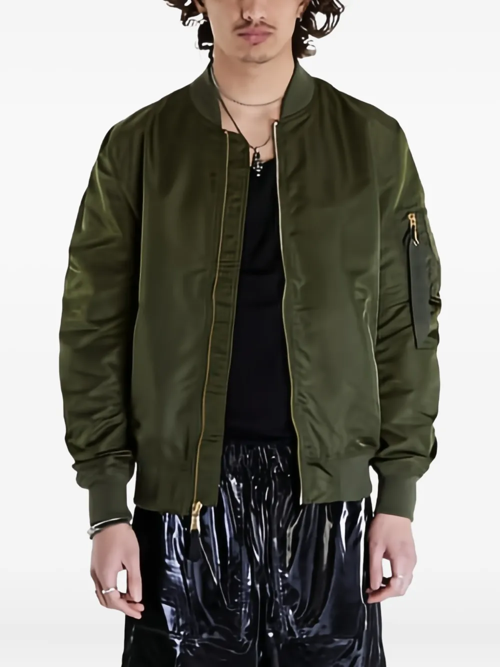 Alpha Industries bomberjack met rits Groen
