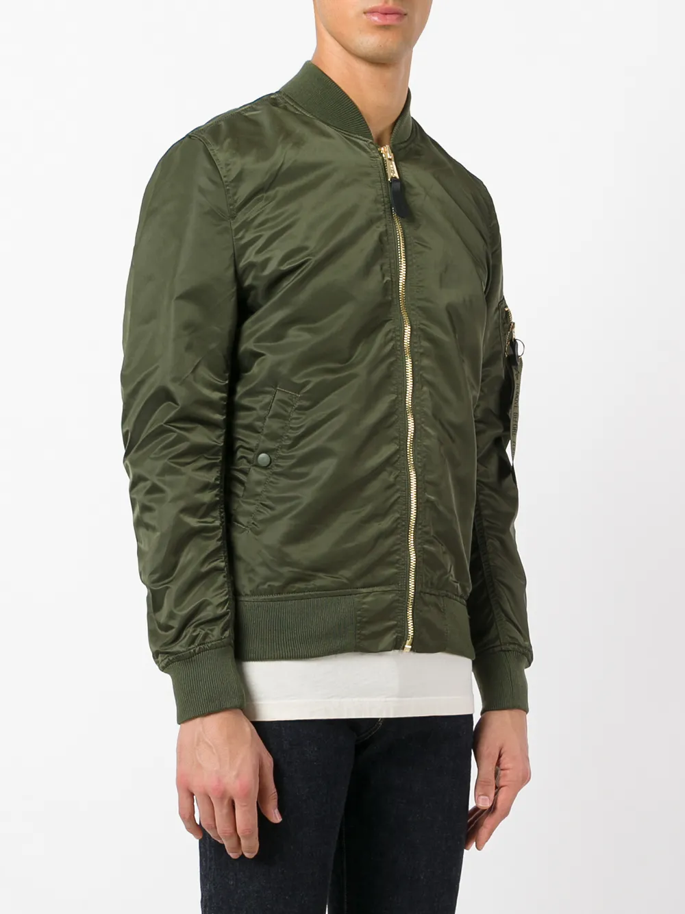 Alpha Industries bomberjack met rits Groen