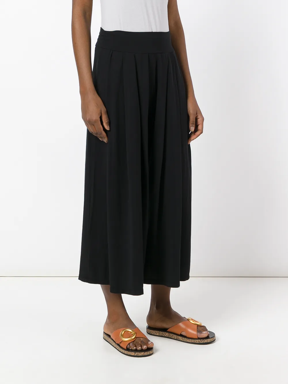  Labo Art Pleated Crop Trousers - Black 