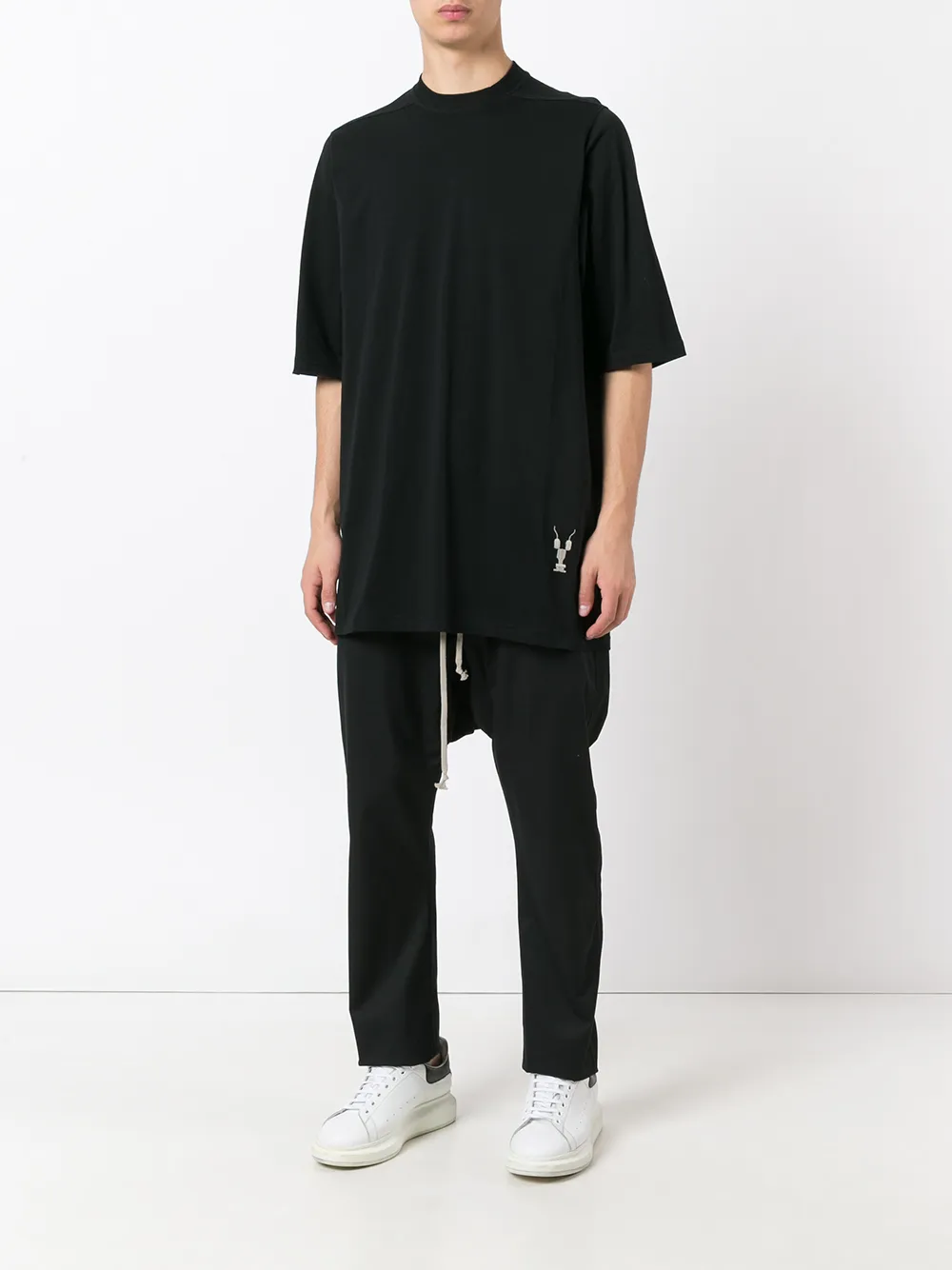 Rick Owens DRKSHDW drawstring cropped pants - Zwart