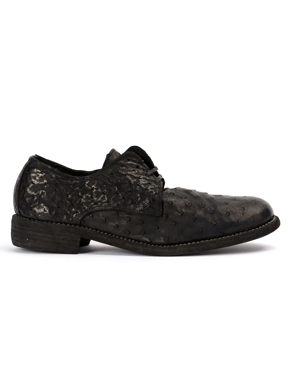 Guidi textured Derby shoes Black
