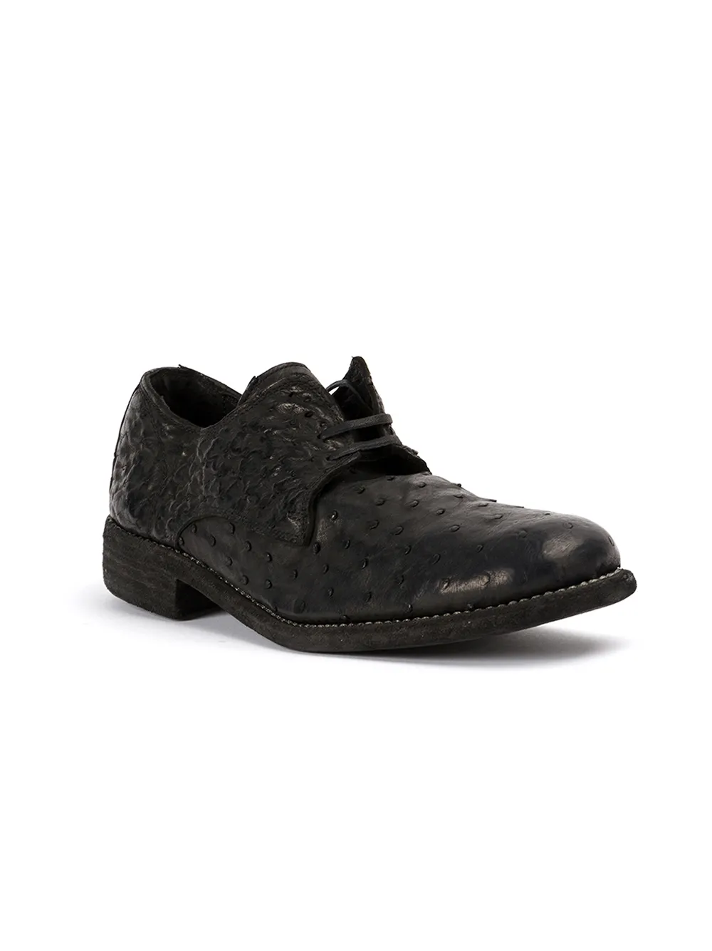 Guidi textured Derby shoes Black
