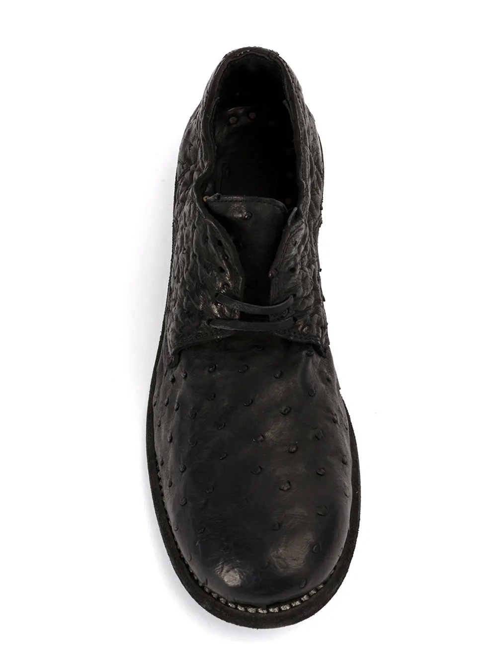 Guidi textured Derby shoes Black