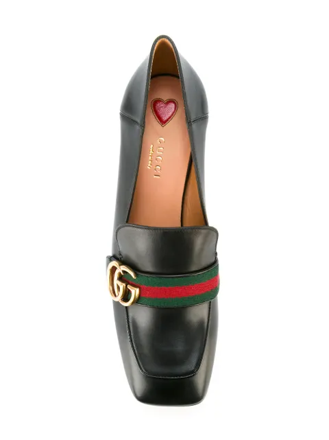 GUCCI Peyton 75 Leather Heeled Courts in Black | ModeSens