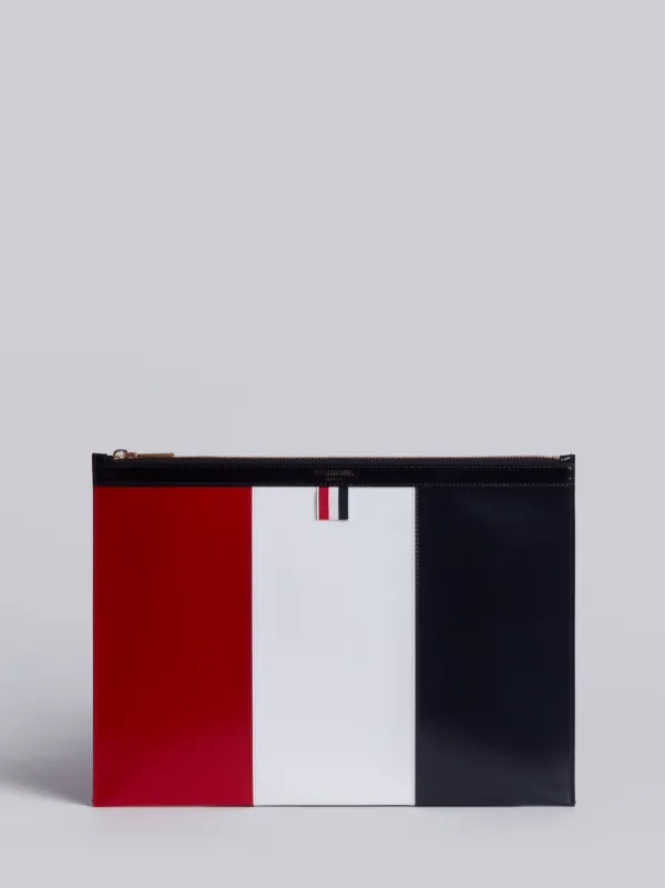 Medium Zippered Document Holder In Funmix Calf Leather