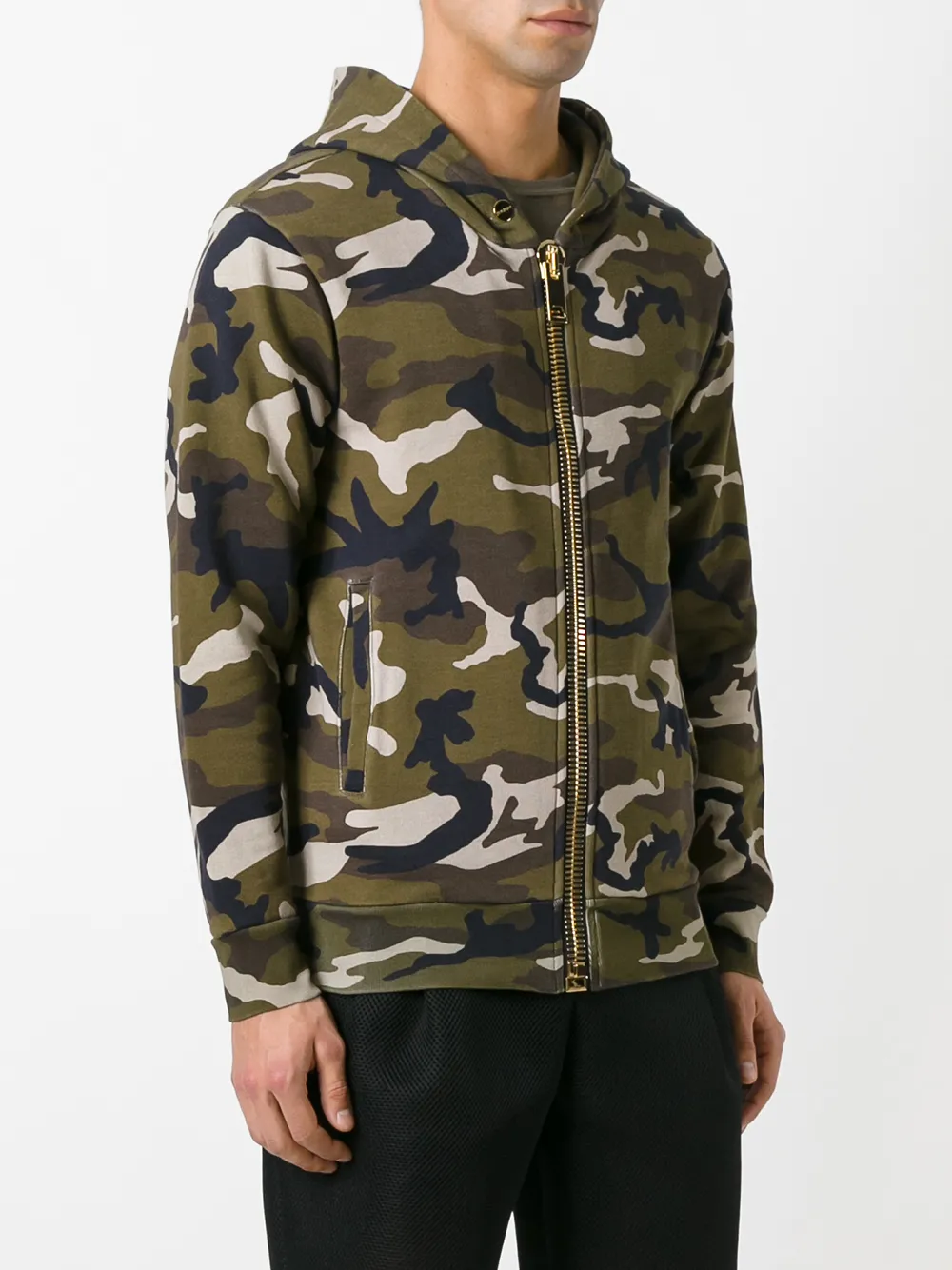  Palm Angels Kapuzenjacke Mit Camouflagemuster   Grün 