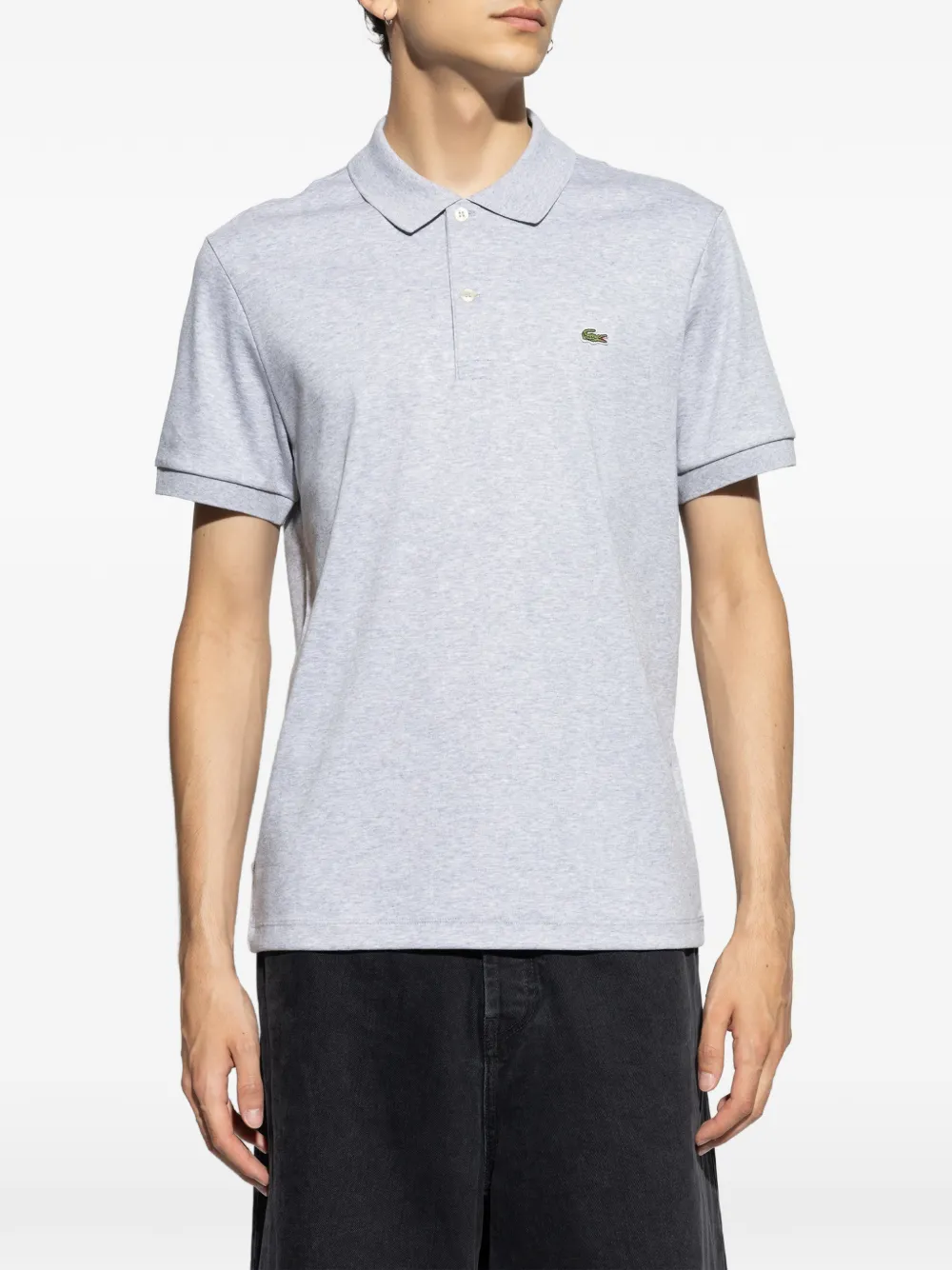  Lacoste Poloshirt Mit Logo Patch   Grau 