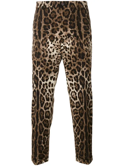 Dolce & Gabbana leopard-print straight-leg trousers