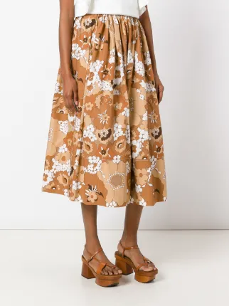 Anastasia Lee Porno Brown Floral Skirt