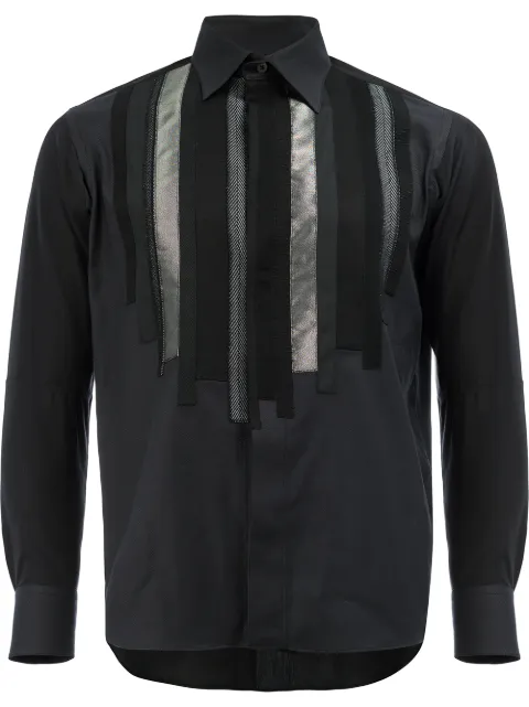 Shiro Sakai Shigoto x Shiro Sakai striped applique shirt