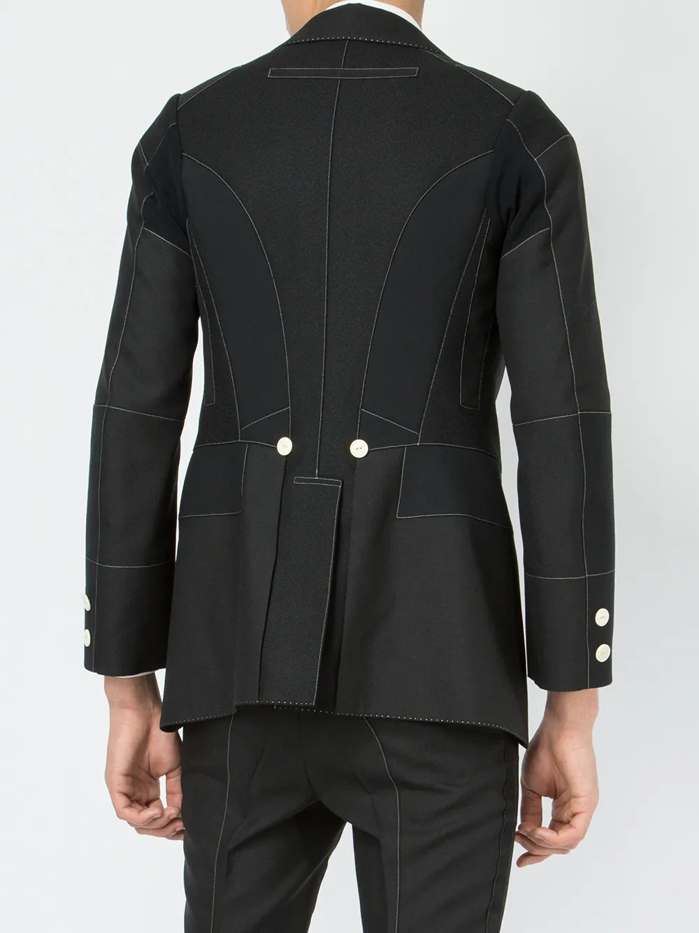Shiro Sakai SHIGOTO X panelled jacket Zwart