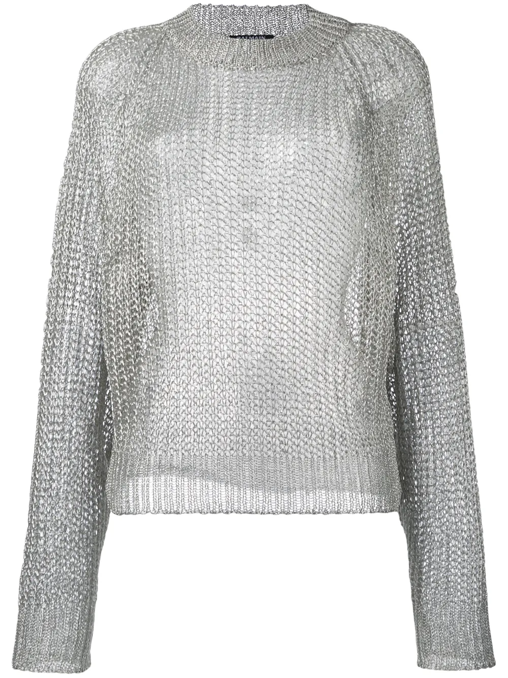 Balmain open gebreide trui Metallic