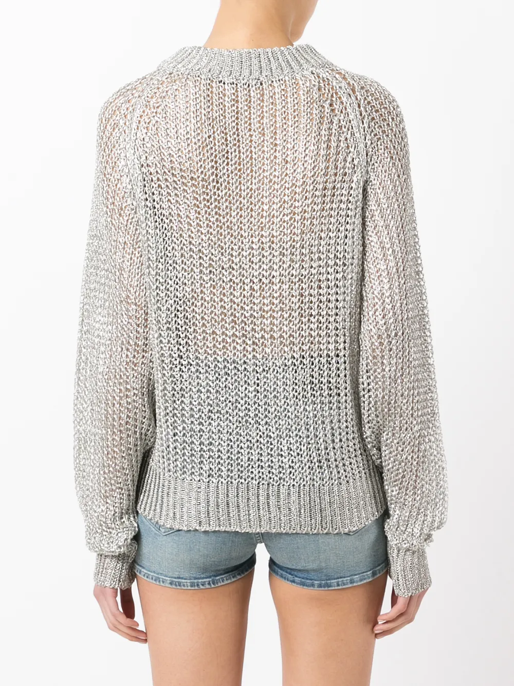 Balmain open gebreide trui Metallic