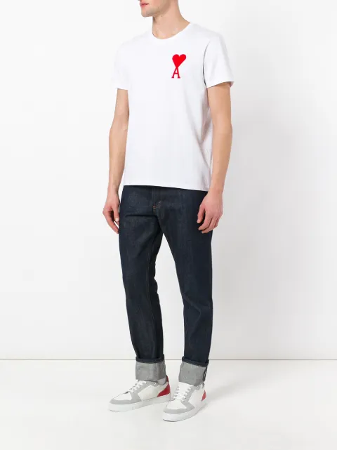 AMI ALEXANDRE MATTIUSSI AMI ALEXANDRE MATTIUSSI T-SHIRT MIT GRAFISCHEM PRINT - WEIß