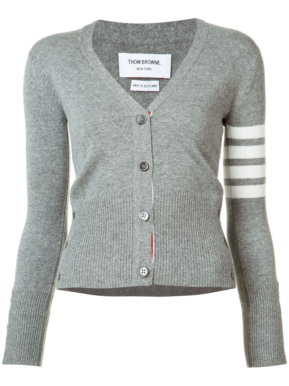 Thom Browne four stripe cardigan - Grey