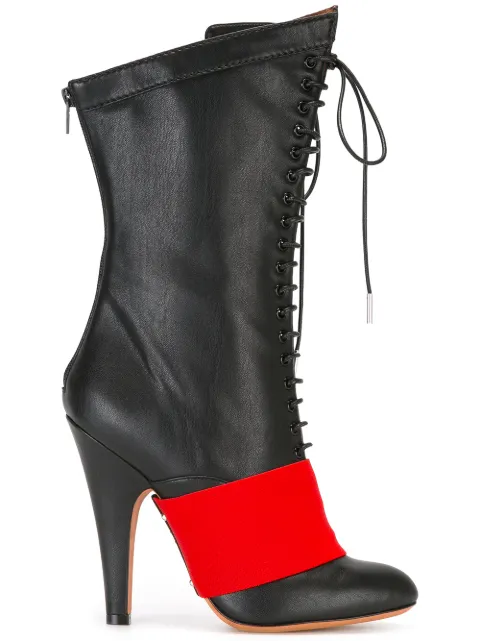 Givenchy contrast panel lace-up boots