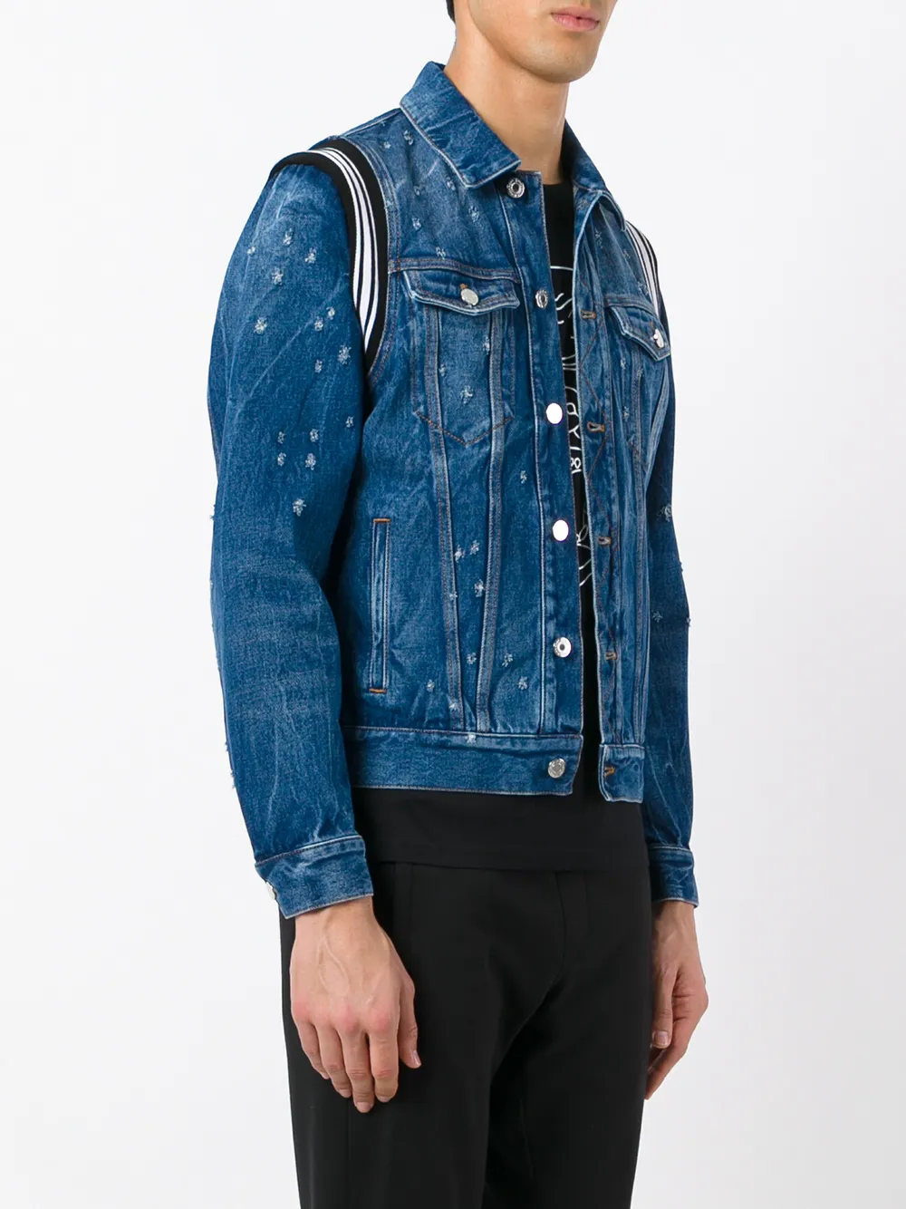  Givenchy Jeansjacke In Distressed Optik   Blau 
