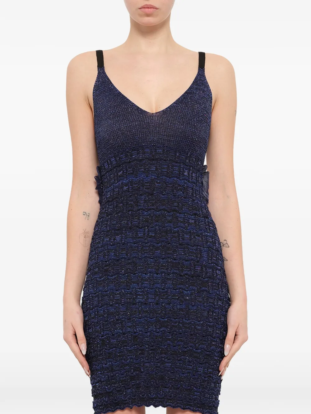 Kenzo metallic-textured knit mini dress