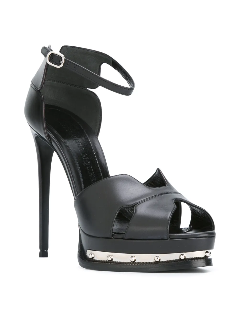 Alexander McQueen hobnail platform sandals Zwart